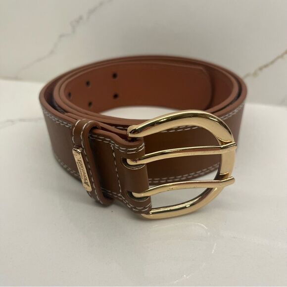 True Religion Brown Belt with Gold Buckle - Picture 7 of 7